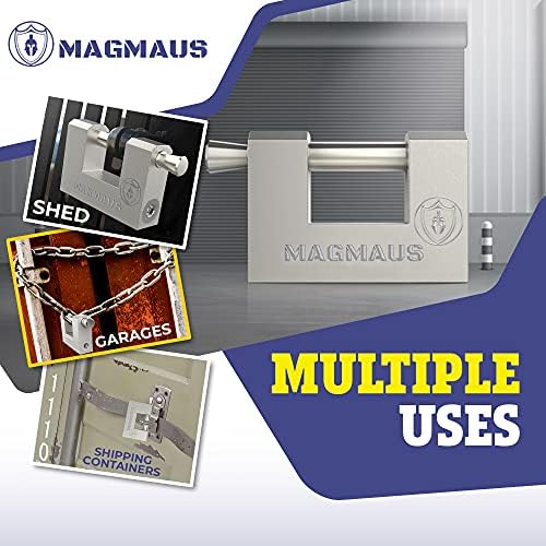 MAGMAUS® RTL/70 [Never -Rust] מנעול חובה כבד לשימוש חיצוני - [עמיד בפני מזג אוויר] נעילת יחידת אחסון - אידיאלי למכולה